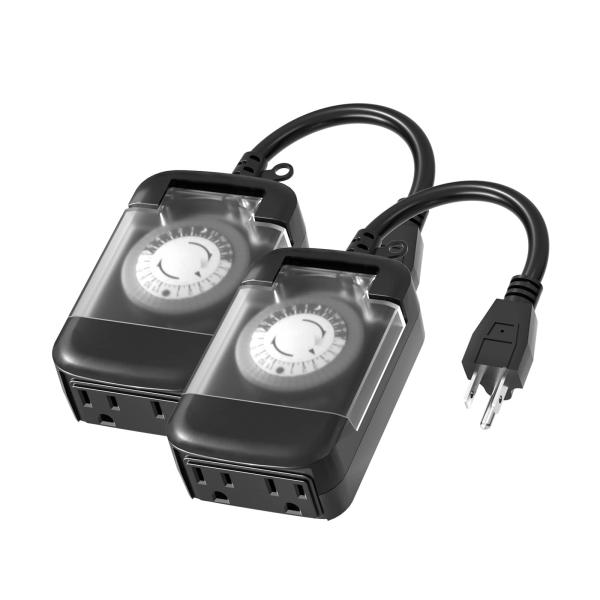 【並行輸入品】24 Hour Outdoor Mechanical Timer Switch wit...