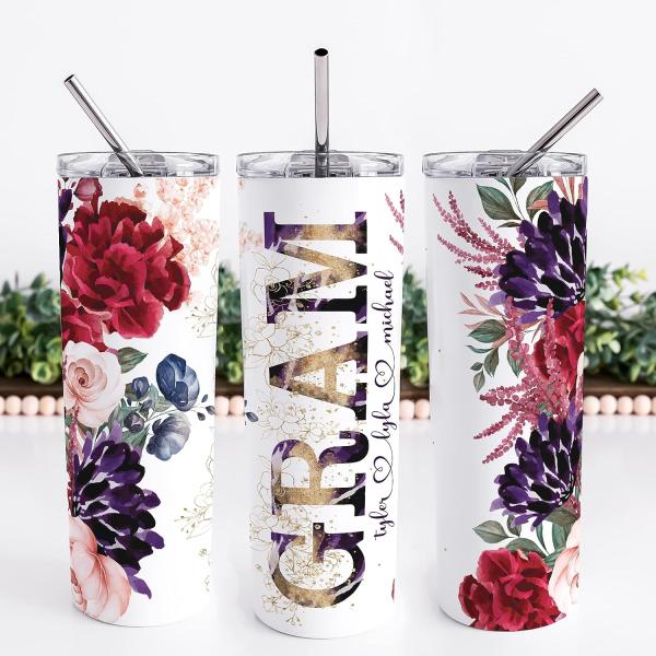 Gram Floral Tumbler Cup Personalized | Gram Gifts ...