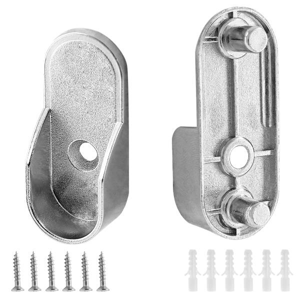 【並行輸入品】Kyuionty オーバルクローゼットロッドエンドサポート 4個パック 亜鉛合金製 ワ...