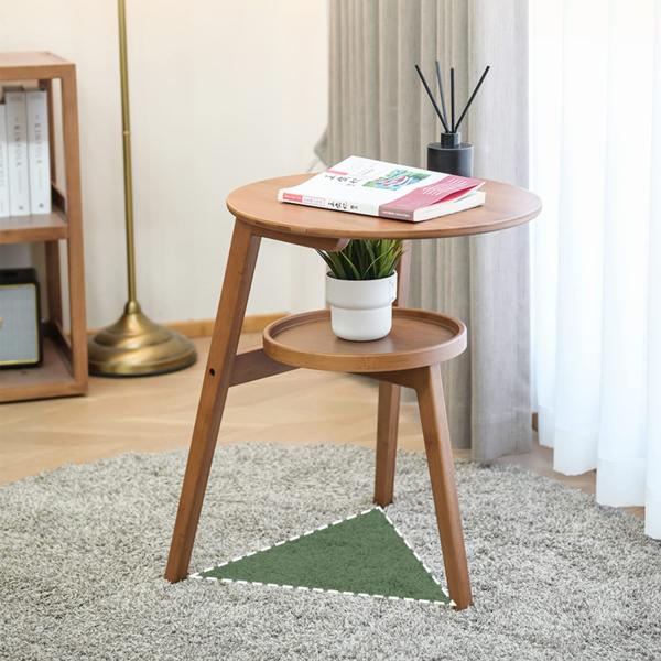 JIKUGO Bamboo Side Table,Tray for Snack, Laptop,Co...