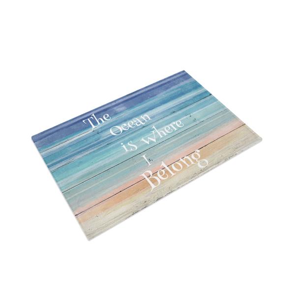 Watercolor Sea Beach Ocean Ombre Blue Wooden Board...