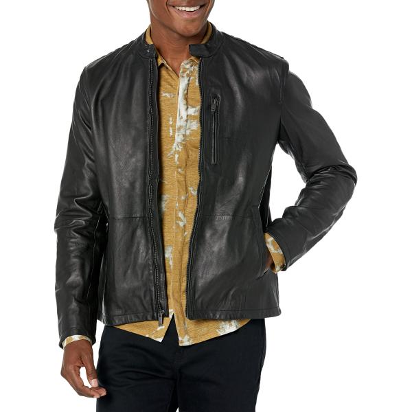 【並行輸入品】John Varvatos Men's Kris Racer Jacket, Blac...