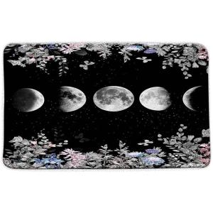 【並行輸入品】KXO Moon Phase Bath Mat Black White Flower ...