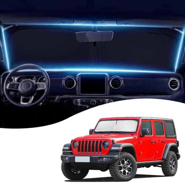 【並行輸入品】UKTOP サンシェード ジープ ラングラー フロントガラス JL JLU サハラ グ...