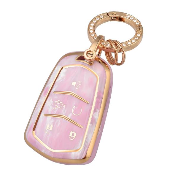 【並行輸入品】OFFCURVE for Cadillac Key Fob Cover with Ke...