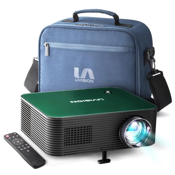 UVISION X1 Native 1080P Projector w/ Carry Case, 2...