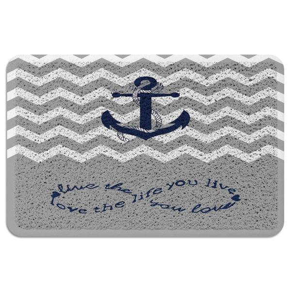 Nautical Anchor Wave Pattern Doormat PVC Rubber Ba...