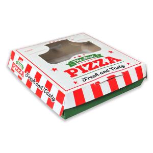 【並行輸入品】Olympak (オリンパック) ピザボックス 使い捨てミニピザボックス クリアウィンドウ付き 簡単クラムシェル 厚くて頑丈 油に