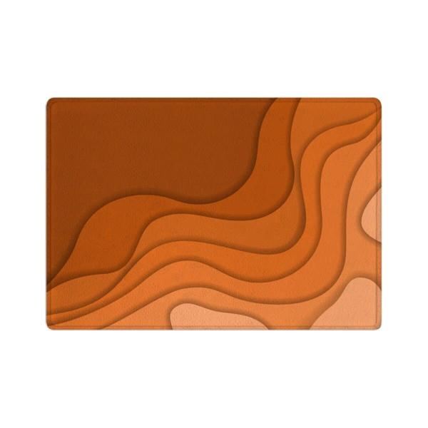 【並行輸入品】Orange Abstract Bath Mats, Wavy Shades of O...