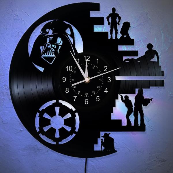 Hlytylh SF戦争映画テーマ時計、ビニールレコード壁時計、LEDライト付き 12インチ CDク...