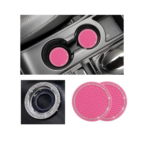 【並行輸入品】Ziciner Bling カーカップコースター 2枚パック 滑り止めクリスタルライン...