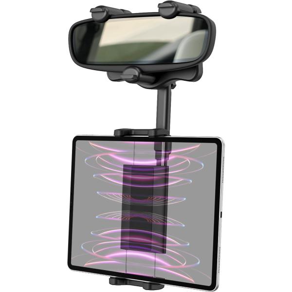 【並行輸入品】Aozcu リアビューミラー カータブレット電話ホルダー 360°格納式アーム iPa...