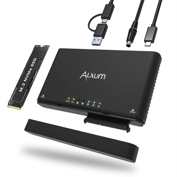 Alxum PCIe NVMe M.2 と SATA HDD/SSD両対応 クローン スタンド Ty...