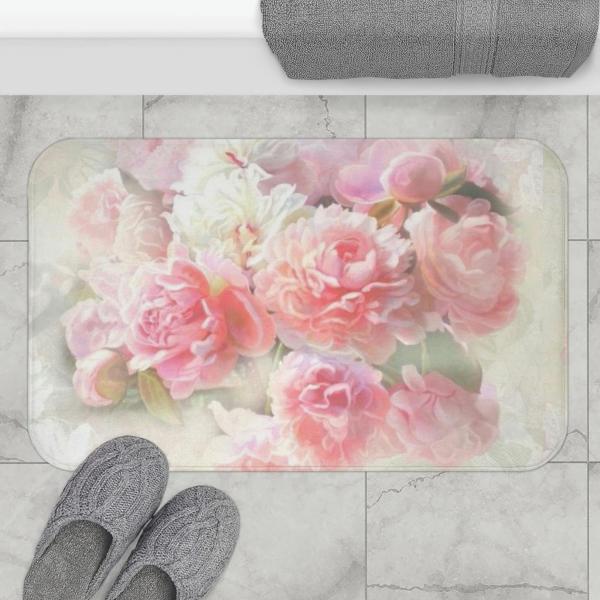 【並行輸入品】Bath Mat, Floral Bath Mat, Shabby Chic Bath...