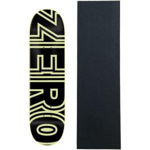【並行輸入品】Zero スケートボードデッキ ボールド グローインザダーク 8.25インチ x 31.95インチ グリップ付き　