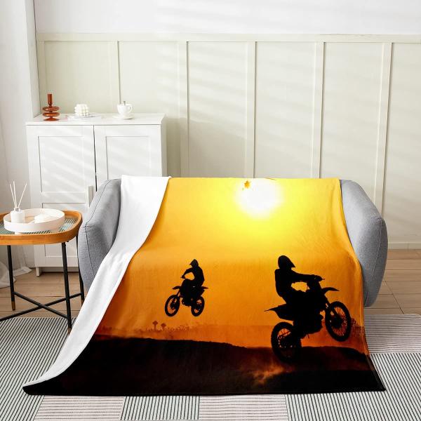 jejeloiu Dirt Bike Flannel Fleece Throw Blanket 40...