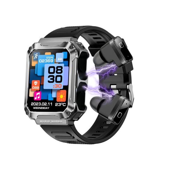 Hipipooo 3 in 1 Smart Watch with Earbuds MP3 Bluet...