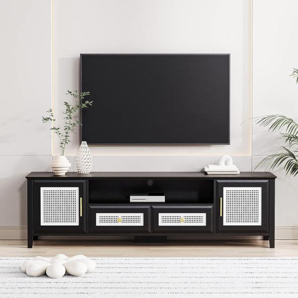 P PURLOVE TV Stand for TVs up to 65inch  Rattan El...