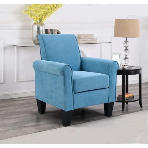 Accent Chair, Linen Fabric Mid Century Modern Chai...