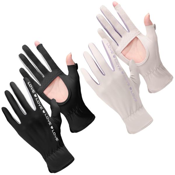 【並行輸入品】Hercicy 2 Pairs Sun Gloves for Women UV Pro...