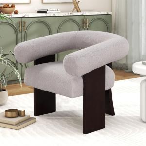 LZ LEISURE ZONE Teddy Velvet Accent Chair, Modern Style Upholste 並行輸入品｜import-tabaido