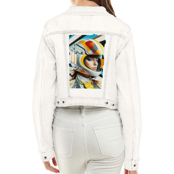 【並行輸入品】Biker Design Cropped Women's Denim Jacket  ...