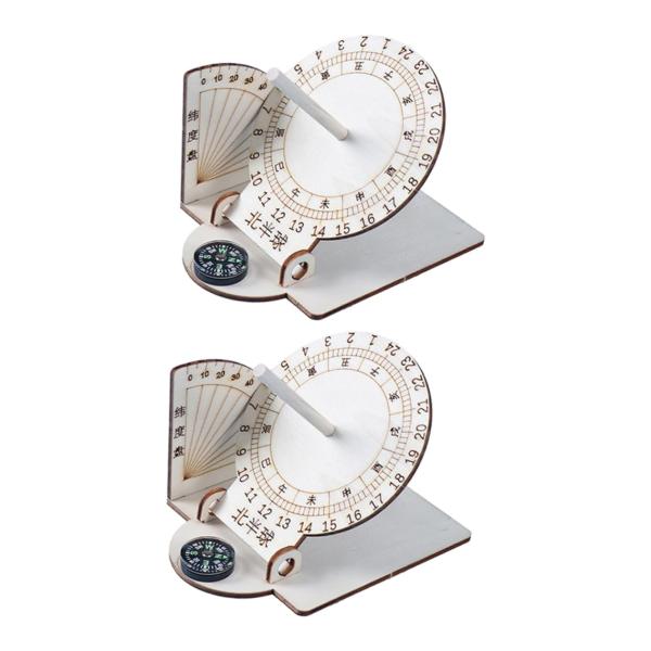 【並行輸入品】ULTECHNOVO 2個 DIY 組み立て教材 木製 DIY 日時計時計 木製科学モ...