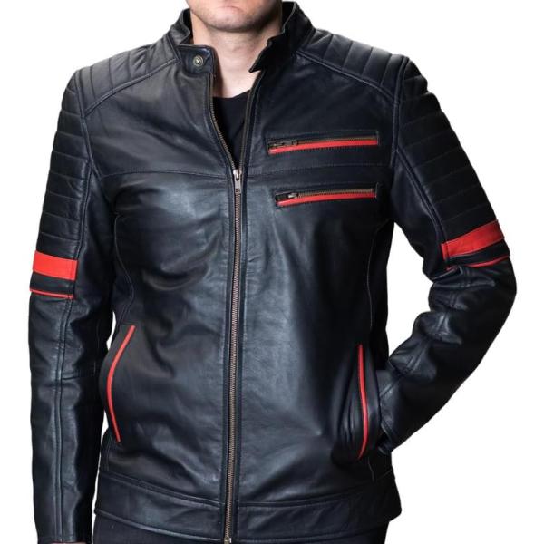 【並行輸入品】TLC Fashion Cafe Racer Leather Jacket - Mot...