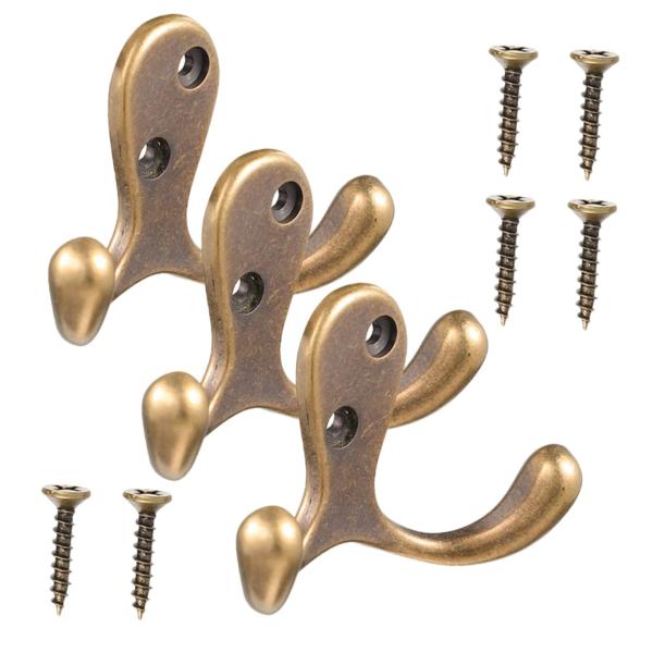 【並行輸入品】Cabilock 3pcs Coat Hook Copper Kitchen Acce...
