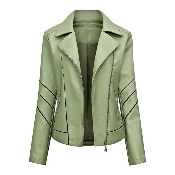 【並行輸入品】Women’s Pastel Green Racer Genuine Sheepski...