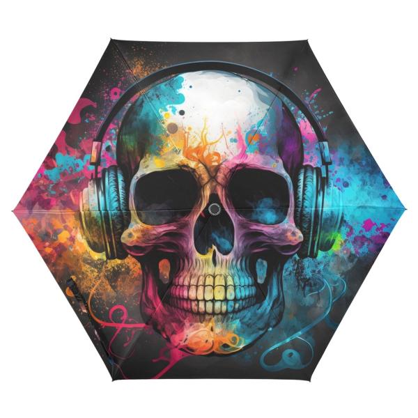 【並行輸入品】ZENWAWA Skull Listen Music Travel Umbrella ...