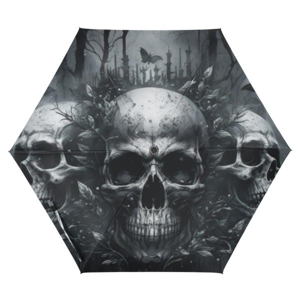 【並行輸入品】ZENWAWA Three Skulls Travel Umbrella Auto O...