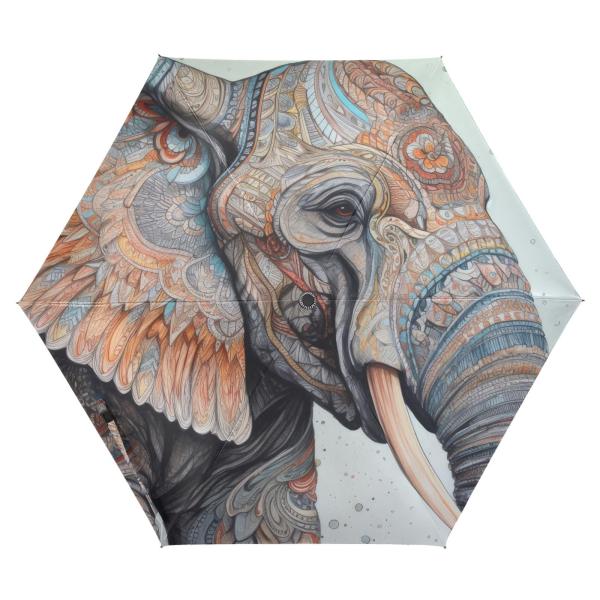 【並行輸入品】ZENWAWA Totem Elephant Travel Umbrella Auto...