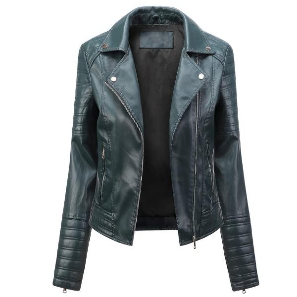 【並行輸入品】Women’s Green Biker Genuine Sheepskin Quilt...