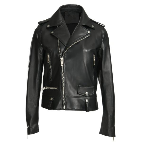 【並行輸入品】Women's Biker Genuine Sheepskin Street Race...