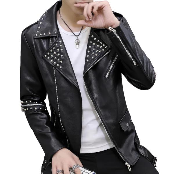 【並行輸入品】Men’s Caf〓 Racer Biker Original Sheepskin S...