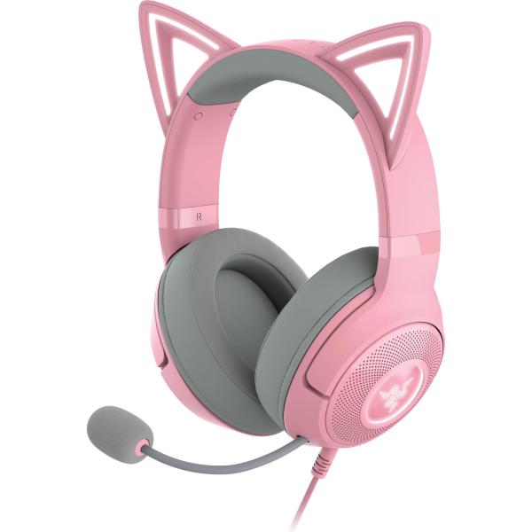 Razer Kraken Kitty V2 USB有線RGBヘッドセット:クロマキティの耳   スト...