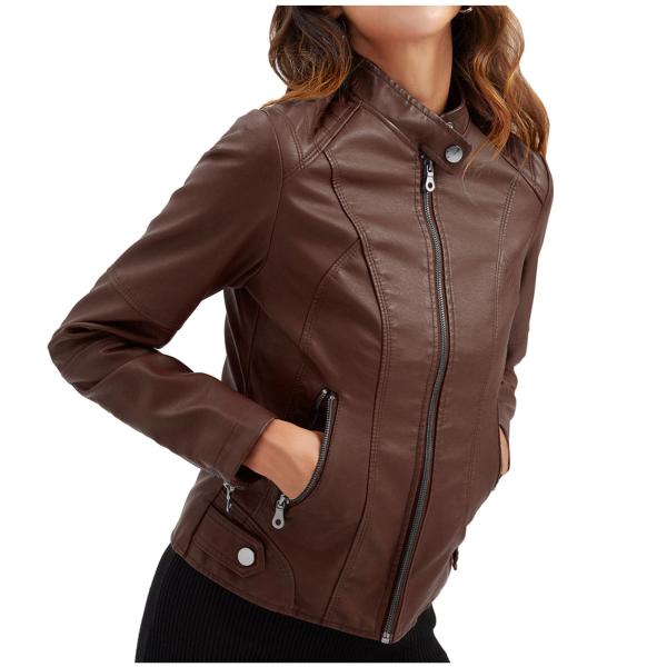【並行輸入品】BingYELH Women Jackets Faux PU Leather Moto...