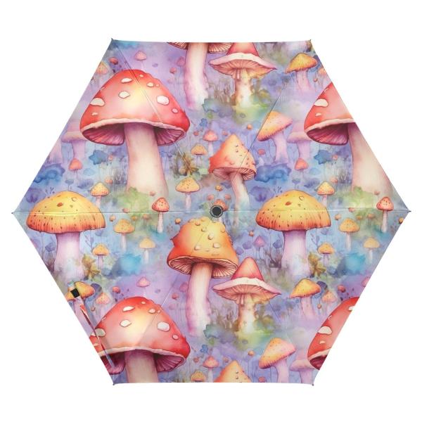【並行輸入品】ZENWAWA Watercolor Red Mushroom Travel Umbr...