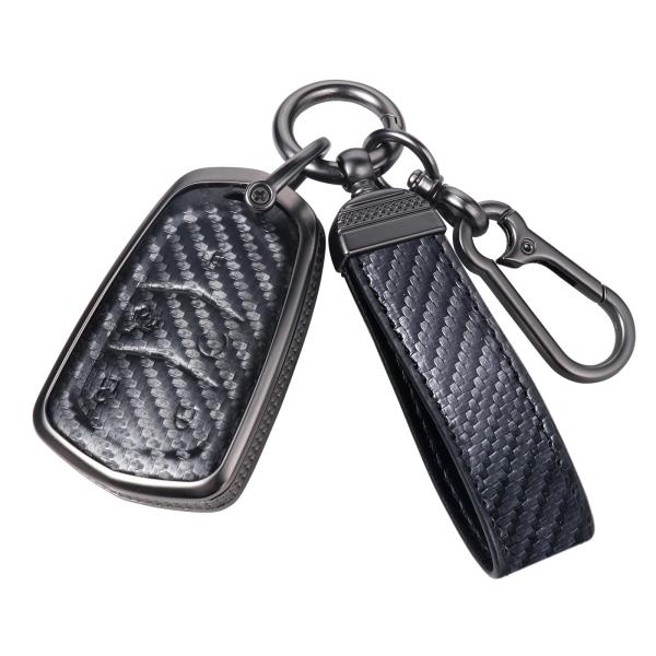 【並行輸入品】YO&amp;YOYE カーボンファイバーテクスチャキーフォブカバー キャデラックエスカレード...