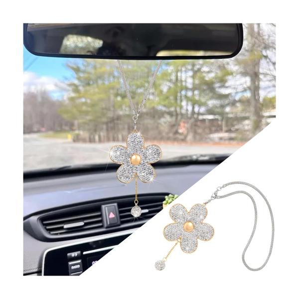 【並行輸入品】BESULEN キラキラ光るデイジーフラワーカーハンギングアクセサリー、クリスタル自動...