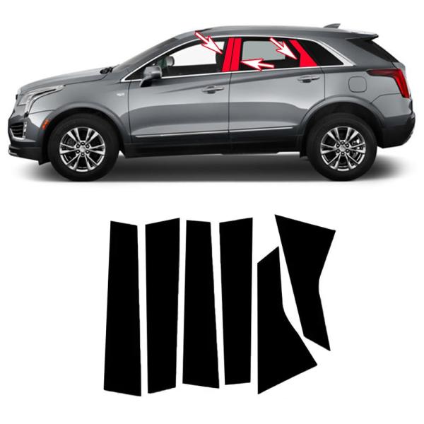 【並行輸入品】キャデラックXT5(2016 2023)用ブラック6枚。カーウィンドウセンターピラース...