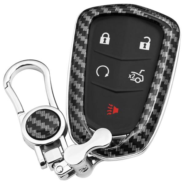 【並行輸入品】MAIMOCCY カーボンファイバーキーフォブケースホルダーカバー キャデラック XT...