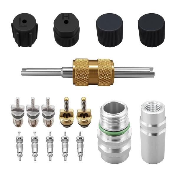 【並行輸入品】ZIMISI カーエアコンバルブコアキット、R12 R134A HVACバルブコア除去...