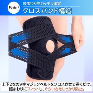 膝サポーター スポーツ 高齢者 バネ メッシュ...の詳細画像2