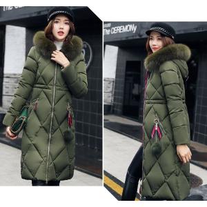 エレガントな中綿入ファーフードコート ８色 M〜３XL