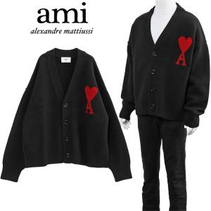 アミ AMI Paris AMI DE COEUR ウール カーディガン BFUKC006.018-009 BLACK/RED｜IMPORTBRAND JP