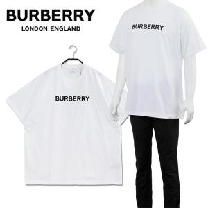 バーバリー Tシャツ BURBERRY ロゴプリント コットン オーバーサイズ 8055309-A1464 WHITE｜importbrand-jp