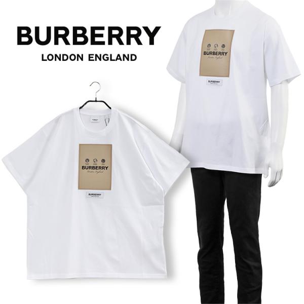 バーバリー BURBERRY SERGIO ラベルロゴ オーバーサイズ Tシャツ 8057529-A...