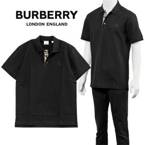 バーバリー ポロ BURBERRY モノグラムモチーフ コットンピケ ポロシャツ 8055228-A1189 BLACK｜importbrand-jp